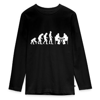 Chess Evolution Funny Player Master Men Women Yout - Teenager Premium Bio Langarmshirt - Schwarz - Vorne - AI Model Kid Female (0cm)