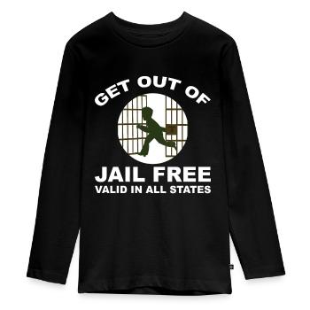 Raus aus dem Gefängnis frei - Teenager Premium Bio Langarmshirt - Schwarz - Vorne - AI Model Kid Female (0cm)