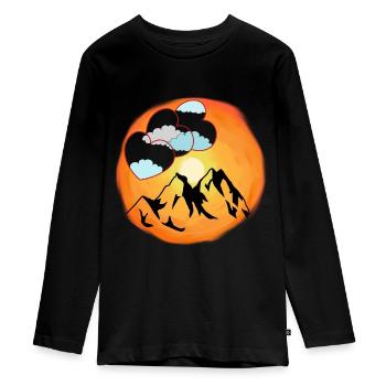 Soleil Amoureux de la nature Alpiniste Herz Alm - T-shirt manches longues Premium Ado - noir - Devant - AI Model Kid Female (0cm)