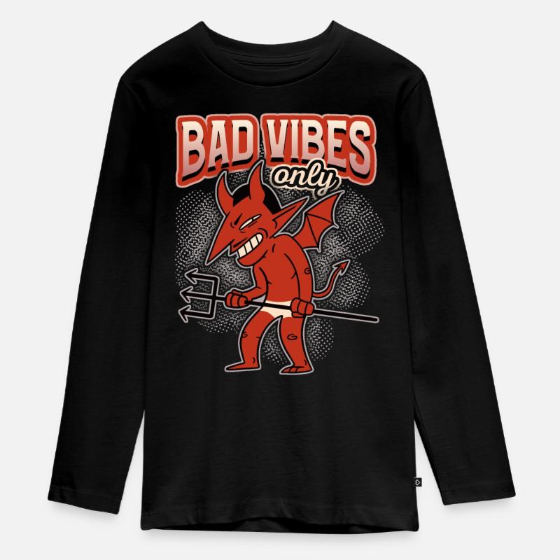 Drôle de dicton avec diable-diable, Devil Satan - T-shirt manches longues Premium Ado - noir