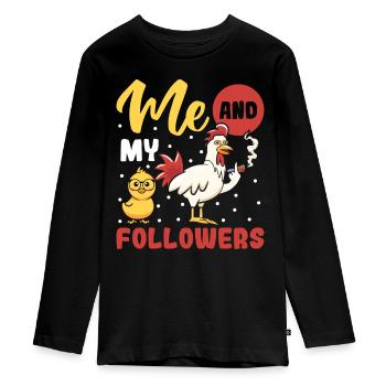 Ich Und Meine Anhänger - Teenager Premium Bio Langarmshirt - Schwarz - Vorne - AI Model Kid Female (0cm)