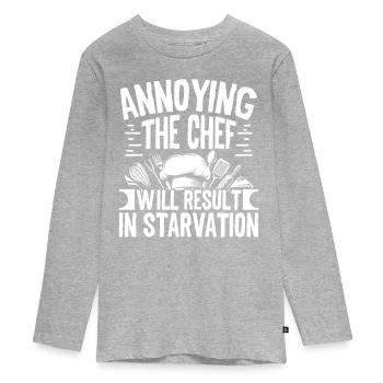 Ennuyer le chef entraînera - T-shirt manches longues Premium Ado - gris chiné - Devant