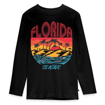 Coastal Florida Holiday Ocean Beach Surf - T-shirt manches longues Premium Ado - noir - Devant - AI Model Kid Female (0cm)
