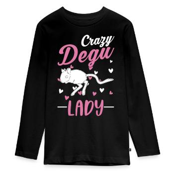 Verrückte Degu Frau Walddegu - Teenager Premium Bio Langarmshirt - Schwarz - Vorne - AI Model Kid Female (0cm)