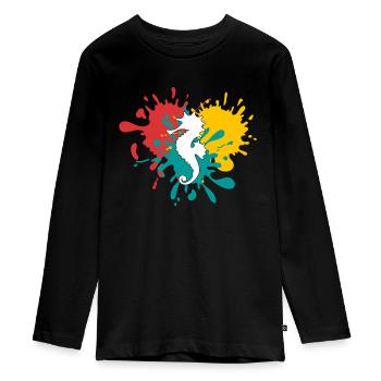 Hippocampe - T-shirt manches longues Premium Ado - noir - Devant - AI Model Kid Female (0cm)