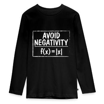 Avoid Negativity Funny Math Problem Engineeravoid - Teenager Premium Organic Long Sleeve Shirt - black - Front - AI Model Kid Female (0cm)