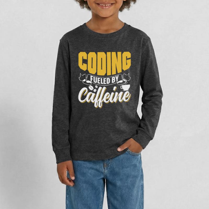Programming powered by caffeine coding Teenager Premium Organic Long Sleeve Shirt