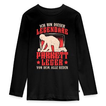 Legendärer Parkettleger Fußbodenleger - Teenager Premium Bio Langarmshirt - Schwarz - Vorne - AI Model Kid Female (0cm)
