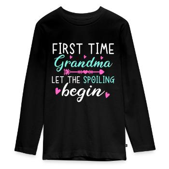 First Time Grandma Let The Spoiling Beginmommyonce - Teenager Premium Organic Long Sleeve Shirt - black - Front - AI Model Kid Female (0cm)