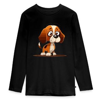 Chien dans le style comique - T-shirt manches longues Premium Ado - noir - Devant - AI Model Kid Female (0cm)