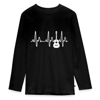 Bass Player - Bass Guitar Player Heartbeatguitar l - Teenager Premium Organic Long Sleeve Shirt - black - Front - AI Model Kid Female (0cm)