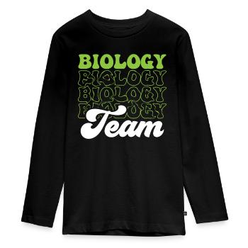 Équipe de biologie Biologiste Biologiste Professeur de biologie - T-shirt manches longues Premium Ado - noir - Devant - AI Model Kid Female (0cm)