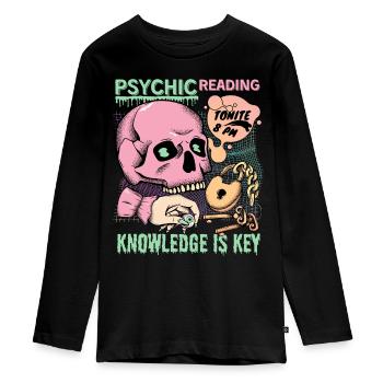 Fortune tellers, occultism, palmistry, tarot cards - Teenager Premium Organic Long Sleeve Shirt - black - Front - AI Model Kid Female (0cm)