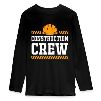 Anniversaire Equipe Construction Famillepièce de construction - T-shirt manches longues Premium Ado - noir - Devant - AI Model Kid Female (0cm)