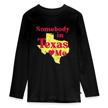 Texas - T-shirt manches longues Premium Ado - noir - Devant - AI Model Kid Female (0cm)
