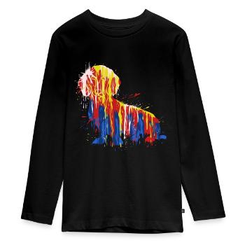 Dachshund Gift Dixie Viennese Doxie Dachshund - Teenager Premium Organic Long Sleeve Shirt - black - Front - AI Model Kid Female (0cm)
