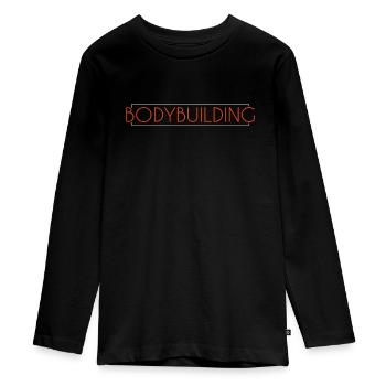 culturisme - T-shirt manches longues Premium Ado - noir - Devant - AI Model Kid Female (0cm)
