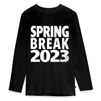 Matching Group Spring Break 2023 Vintage Tie Dyevi - Teenager Premium Organic Long Sleeve Shirt - black - Front - AI Model Kid Female (0cm)