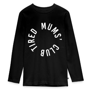 Müde Mütter Club Neues Baby Mama Mutter Eltern Lustig M - Teenager Premium Bio Langarmshirt - Schwarz - Vorne - AI Model Kid Female (0cm)