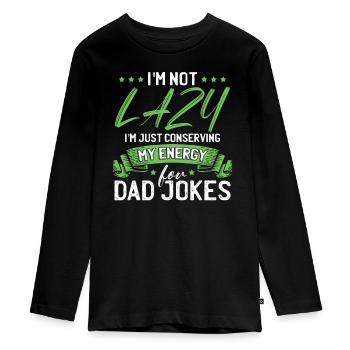Papa Blague Drôle Papa - T-shirt manches longues Premium Ado - noir - Devant - AI Model Kid Female (0cm)