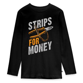 Powerline Electrical Father’s Day Electricians Gif - Teenager Premium Organic Long Sleeve Shirt - black - Front - AI Model Kid Female (0cm)