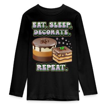 Kuchendeko, Kuchen und Torte dekorieren, Spruch - Teenager Premium Bio Langarmshirt - Schwarz - Vorne - AI Model Kid Female (0cm)