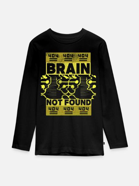 404-html error, Computer-Nerd, lustiger Spruch - Teenager Premium Bio Langarmshirt - Schwarz