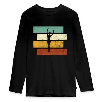 Dancing Retro - Teenager Premium Organic Long Sleeve Shirt - black - Front - AI Model Kid Female (0cm)
