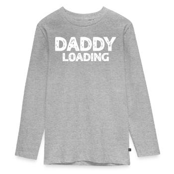 Daddy Loading - Father's Day Daddy Father's Day - Teenager Premium Bio Langarmshirt - Grau meliert - Vorne