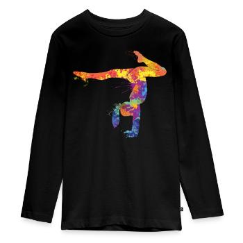 Rhythmic Gymnast - Teenager Premium Organic Long Sleeve Shirt - black - Front - AI Model Kid Female (0cm)