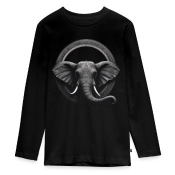 Elephant Animal Gift Africa Art Stars - T-shirt manches longues Premium Ado - noir - Devant - AI Model Kid Female (0cm)