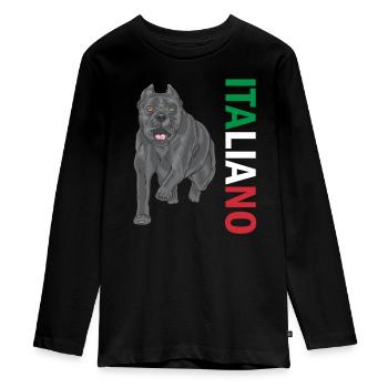 Cane Corso Italiano - Teenager Premium Organic Long Sleeve Shirt - black - Front - AI Model Kid Female (0cm)
