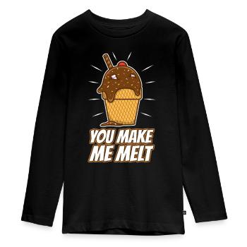 Tu me fais fondre, crème glacée - T-shirt manches longues Premium Ado - noir - Devant - AI Model Kid Female (0cm)