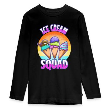 Ice cream squad - Teenager Premium Bio Langarmshirt - Schwarz - Vorne - AI Model Kid Female (0cm)