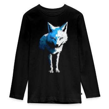 Fuchs Tierliebhaber Geschenk Wildtier Tier Motiv - Teenager Premium Bio Langarmshirt - Schwarz - Vorne - AI Model Kid Female (0cm)