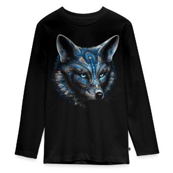 Renard Amoureux des Animaux Cadeau Faune Motif Animalier - T-shirt manches longues Premium Ado - noir - Devant - AI Model Kid Female (0cm)