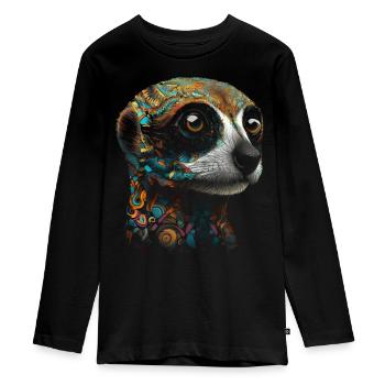 Suricate Cadeau Animal Animal Motif - T-shirt manches longues Premium Ado - noir - Devant - AI Model Kid Female (0cm)