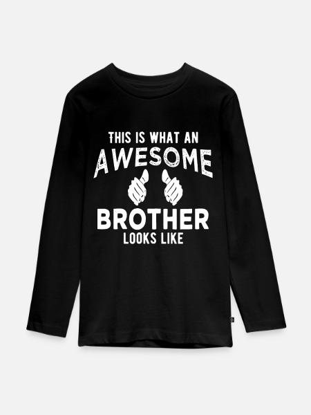 Voici à quoi ressemble un frère génial | fratrie - Premium økologisk langærmet T-shirt til teenagere - sort