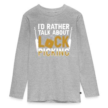 Je préfère parler de crochetage de serrure - T-shirt manches longues Premium Ado - gris chiné - Devant