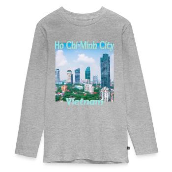Hô-Chi-Minh-Ville, Viêt Nam - T-shirt manches longues Premium Ado - gris chiné - Devant