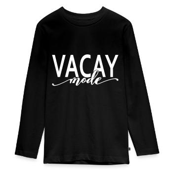 Urlaubsmodus, Urlaub, Sommer, Strand, Reisen Familie - Teenager Premium Bio Langarmshirt - Schwarz - Vorne - AI Model Kid Female (0cm)