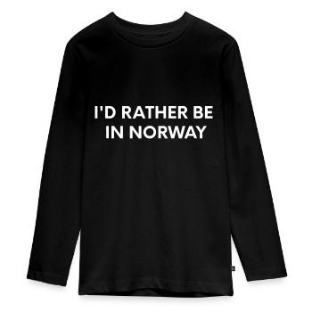 I'd Rather Be In Norway - Teenager Premium Organic Long Sleeve Shirt - black - Front - AI Model Kid Female (0cm)