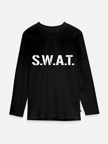Ich bin ein SWAT - Teenager Premium Bio Langarmshirt - Schwarz
