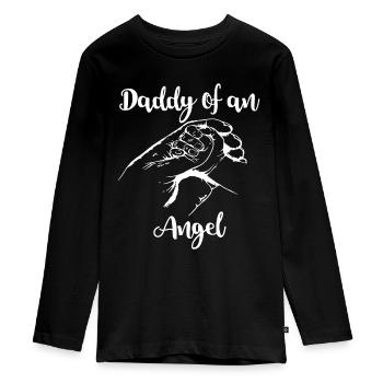 Mens Daddy Of An Angel Pregnancy Loss Miscarriages - Teenager Premium Organic Long Sleeve Shirt - black - Front - AI Model Kid Female (0cm)