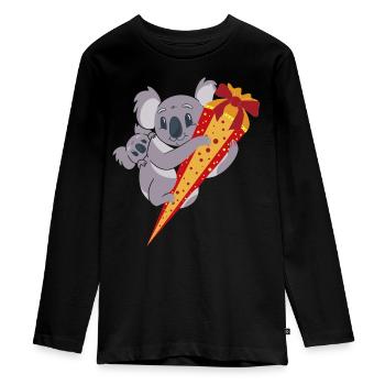 Koala École Cône Retour à l’école Enfant de l’école ABC Sagittaire - T-shirt manches longues Premium Ado - noir - Devant - AI Model Kid Female (0cm)