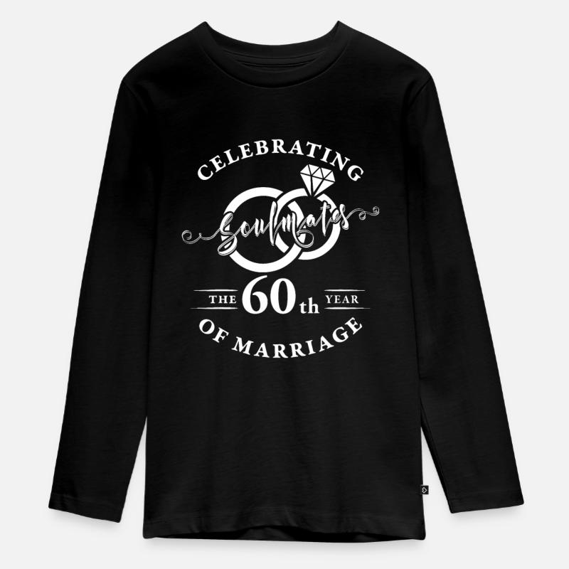 60e anniversaire de mariage - 60 ans de mariage - T-shirt manches longues Premium Ado - noir