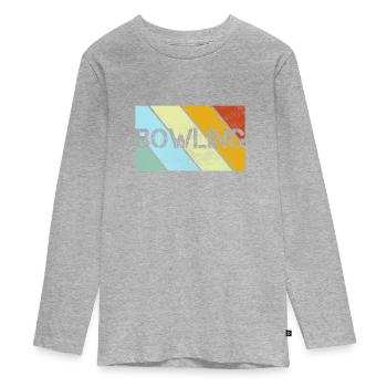 Bowling Rétro - T-shirt manches longues Premium Ado - gris chiné - Devant