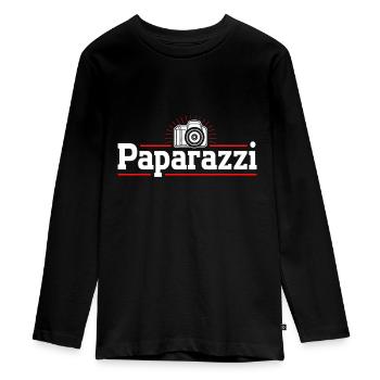 Photography Camera Lens Retro Paparazzi - Teenager Premium Organic Long Sleeve Shirt - black - Front - AI Model Kid Female (0cm)