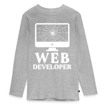 Développeur Web Développement de sites Web Programmeur informatique - T-shirt manches longues Premium Ado - gris chiné - Devant