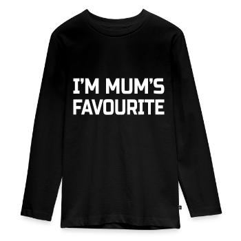 I'm Mum's Favourite Funny Siblings - Teenager Premium Organic Long Sleeve Shirt - black - Front - AI Model Kid Female (0cm)